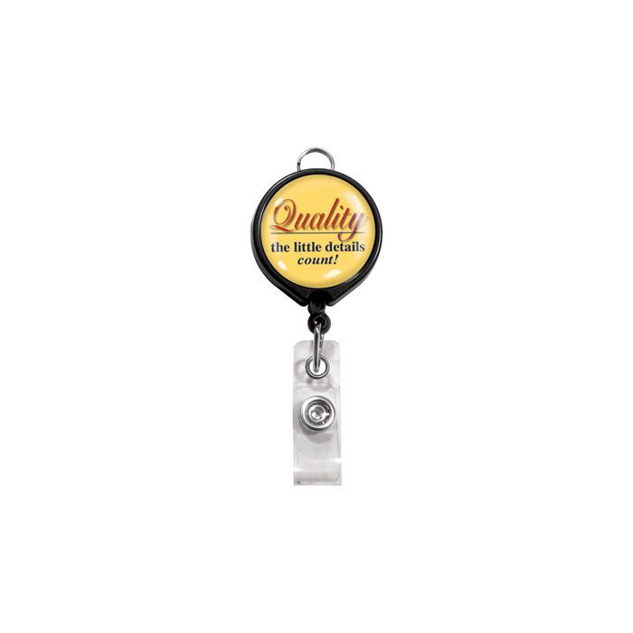 Custom Round LogoReel Badge Reels - 1.25'' - Belt Clip - Clear Strap 