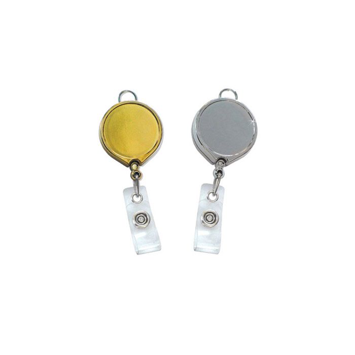 Round Badge Reels - 1.375'' - Belt Clip - Clear Strap 