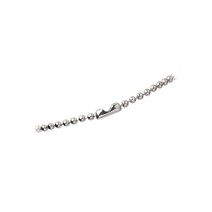 24'' Nickel-Plated Steel Beaded Neck Chain w/ Connector