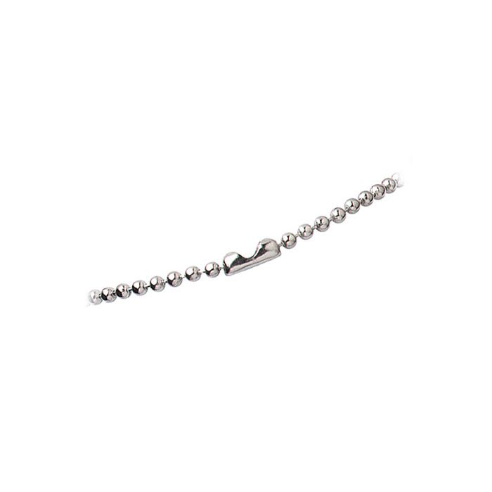 36'' Nickel-Plated Steel Beaded Neck Chain w/ Connector 