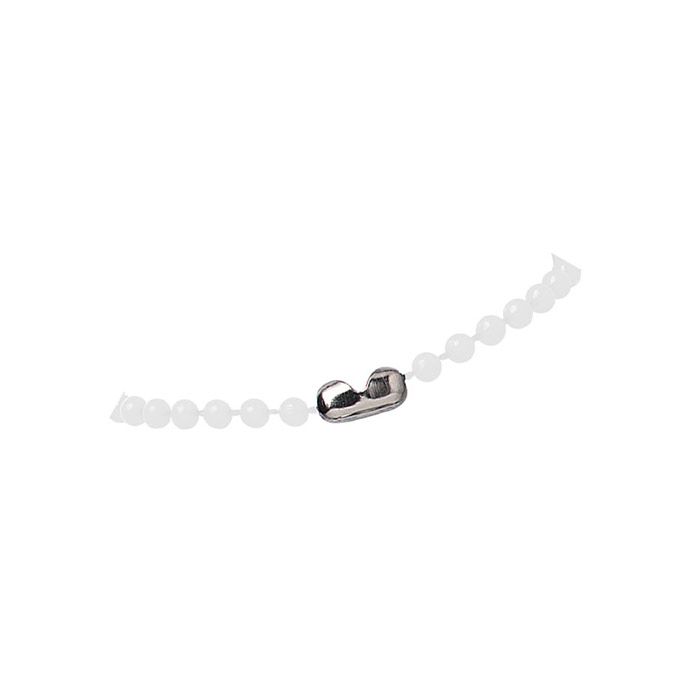 38'' White Plastic Beaded Neck Chain w/ Connector 