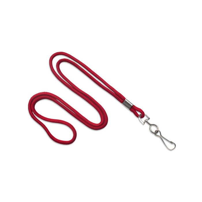1/8'' Red Round Braid Lanyard with Swivel Hook 