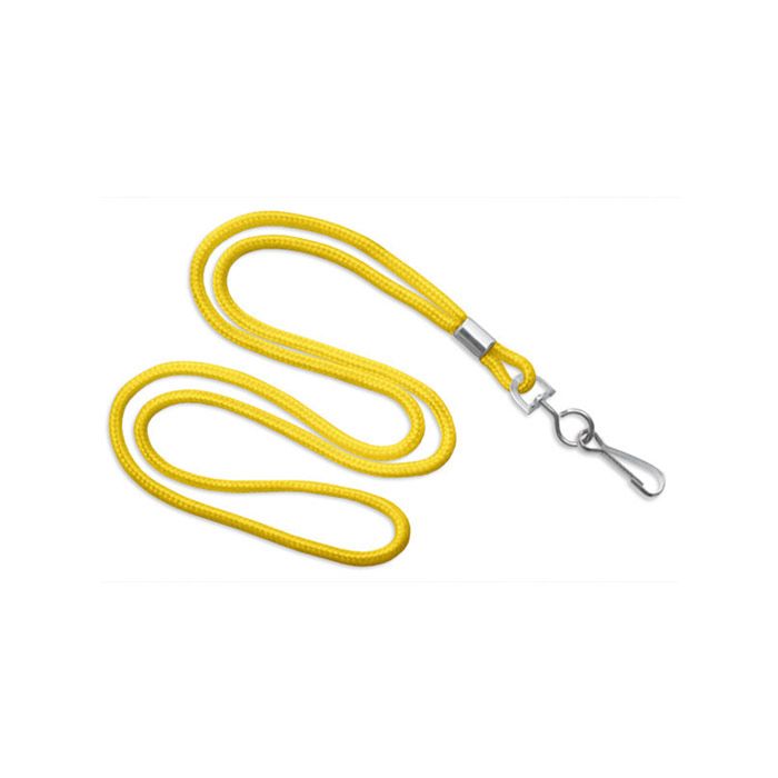 1/8'' Yellow Round Braid Lanyard with Swivel Hook 
