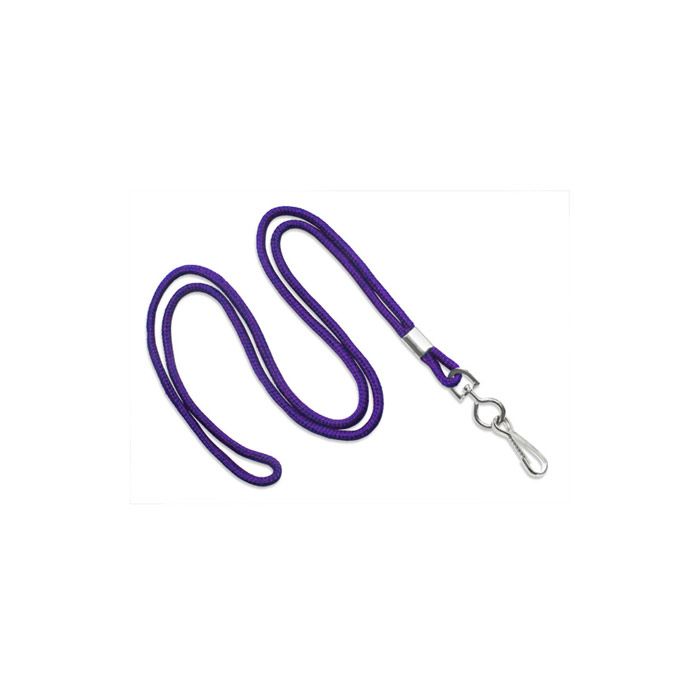 1/8'' Purple Round Braid Lanyard with Swivel Hook 
