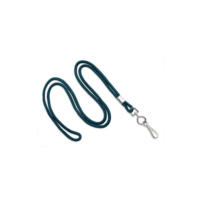 1/8'' Teal Round Braid Lanyard with Swivel Hook 
