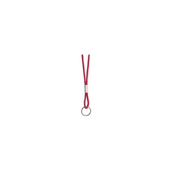 1/8'' Red Round Braid Lanyard with Split Ring 