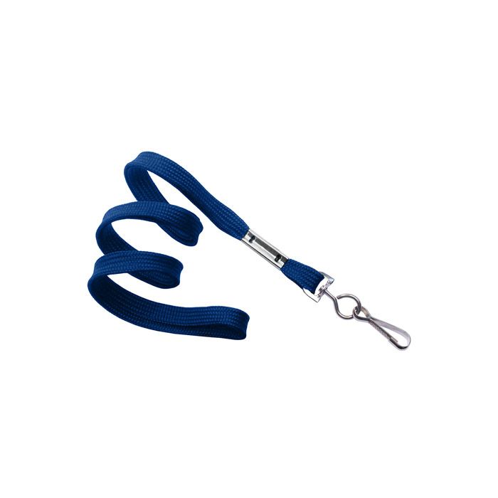 3/8'' Royal Blue Flat Braid Lanyard with Swivel Hook 