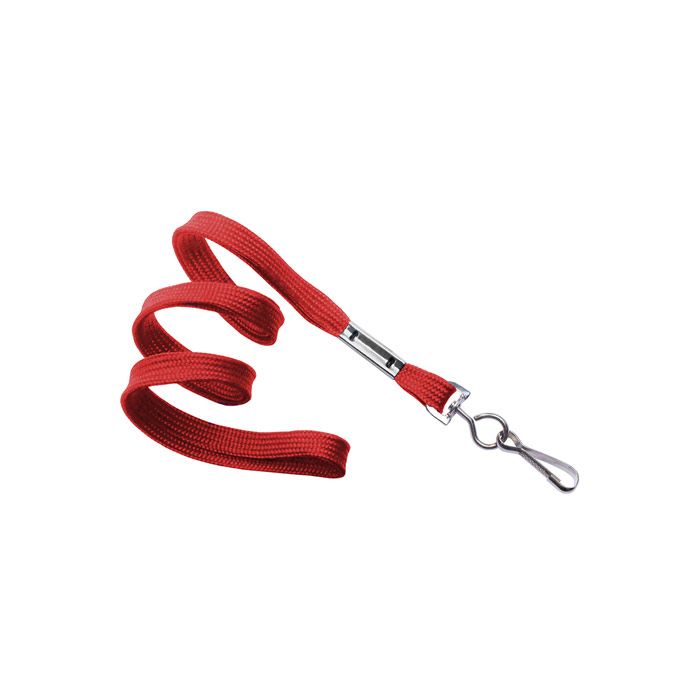 3/8'' Red Flat Braid Lanyard with Swivel Hook 