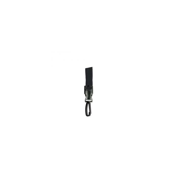 5/8'' Black OptiWeave Lanyard with Safety Breakaway & Detachable Plastic Swivel Hook 