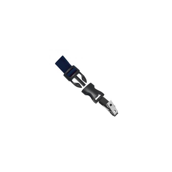 5/8'' Navy Blue OptiWeave Lanyard with Safety Breakaway & Detachable Bulldog Clip 