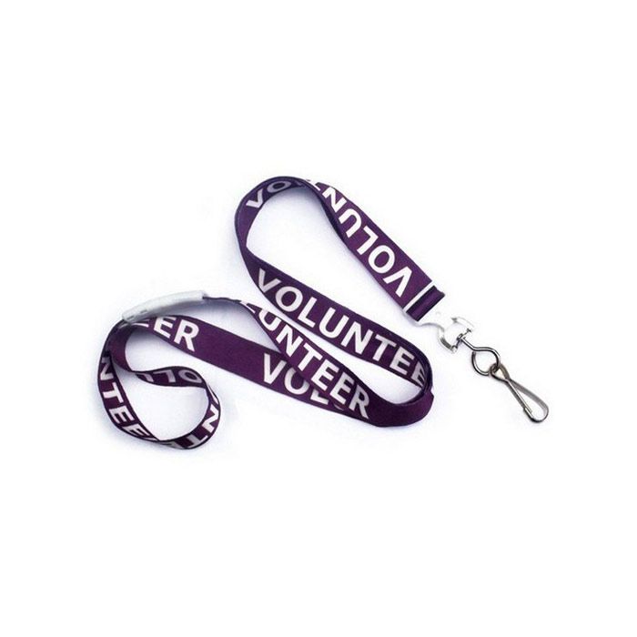 5/8'' Flat UltraWeave ''Volunteer'' Lanyard w/ Safety Breakaway & Swivel Hook 