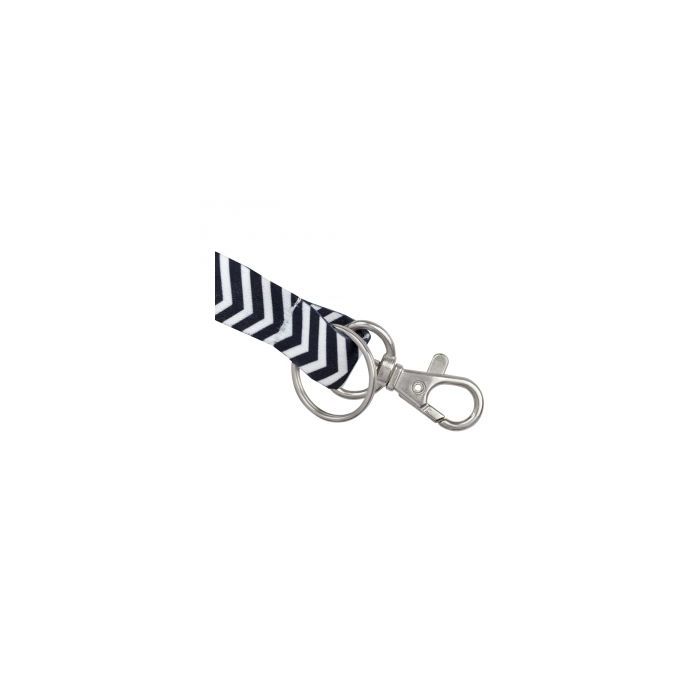 5/8'' Black Chevron Lanyards w/ Safety Breakaway & Trigger Hook Plus Split Ring 