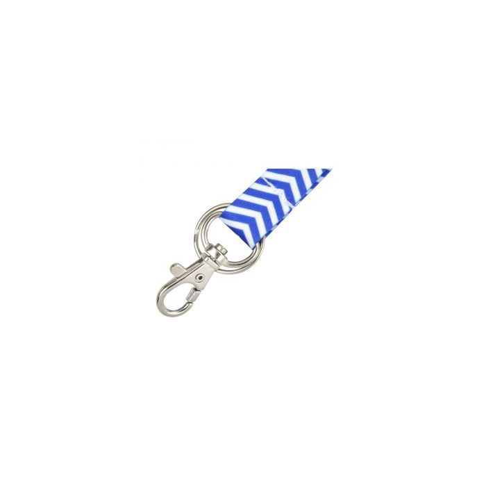 5/8'' Blue Chevron Lanyards w/ Safety Breakaway & Trigger Hook Plus Split Ring 
