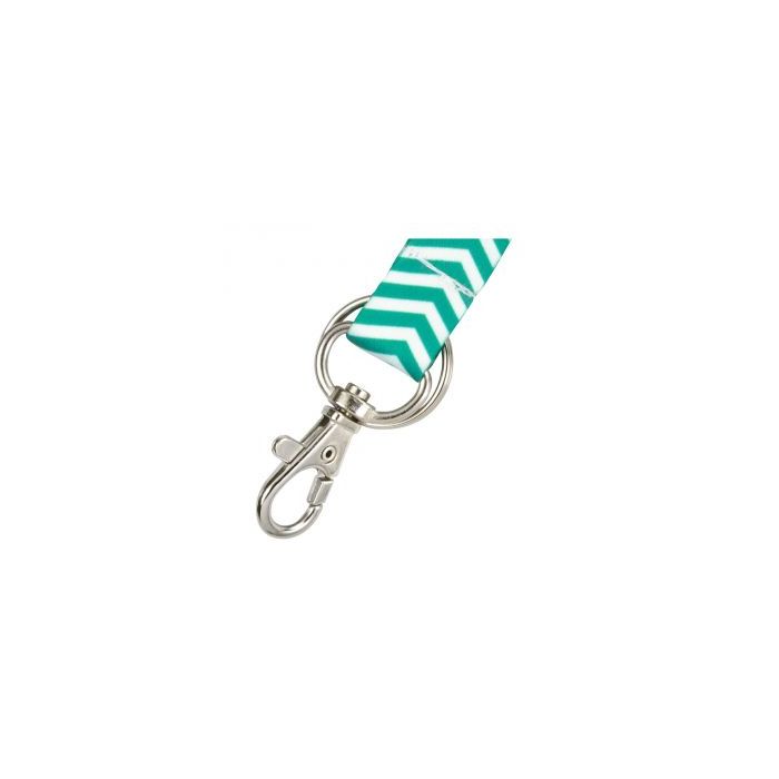 5/8'' Green Chevron Lanyards w/ Safety Breakaway & Trigger Hook Plus Split Ring 