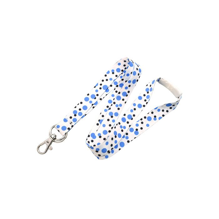 5/8'' Blue Polka Dot Lanyards with Trigger Hook - Breakaway 