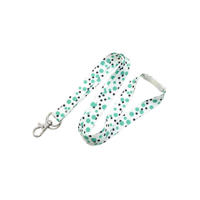 5/8'' Green Polka Dot Lanyards with Trigger Hook - Breakaway 