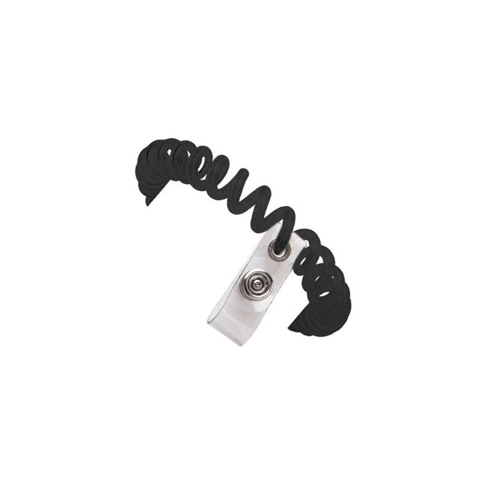 Black Wrist Coil w/ Clear Vinyl Strap 