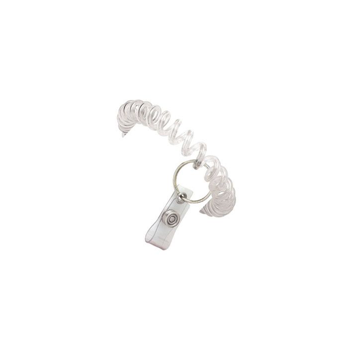 Clear Wrist Coil w/ Clear Vinyl Strap & Split Ring
