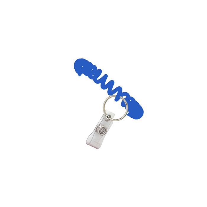 Blue Wrist Coil w/ Clear Vinyl Strap & Split Ring
