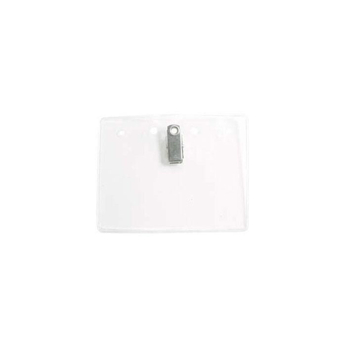Clear Vinyl - Horizontal Badge Holder w/ Rotating Bulldog Clip 