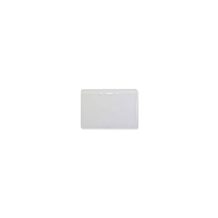 Clear Vinyl - Horizontal Badge Holder - Slot & Chain Holes 