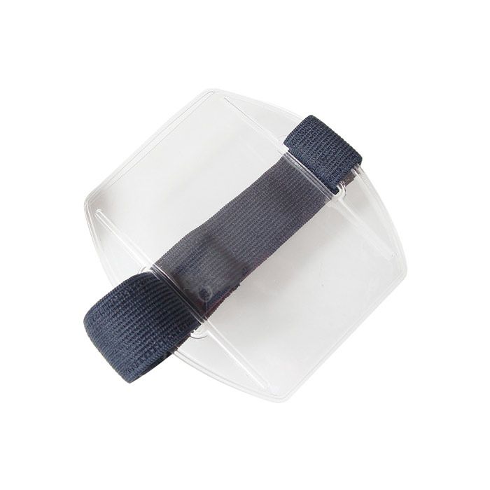Vertical - Flexible Badge Holder with Navy Blue Arm Band  pk
