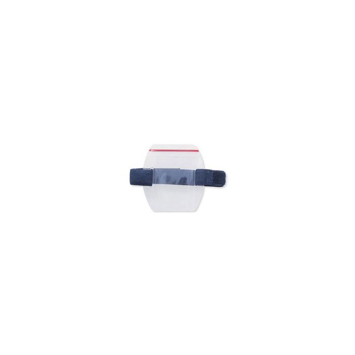 Resealable Elastic Arm Band - Vertical - Clear Vinyl Badge Holder 