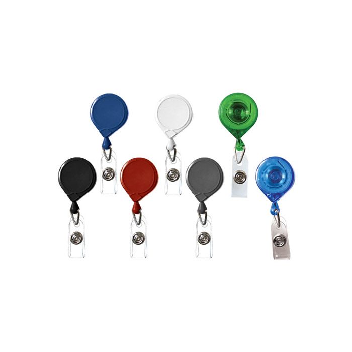 Round Badge Reels - Mini-Bak - Belt Clip - Clear Strap 