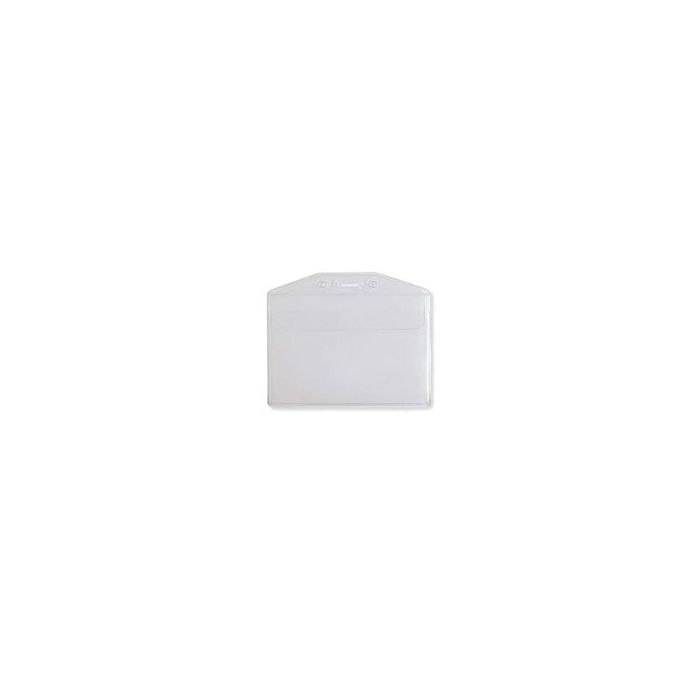 Anti-Print Transfer - Horizontal - Clear Vinyl Badge holder w/ Flap Closure 