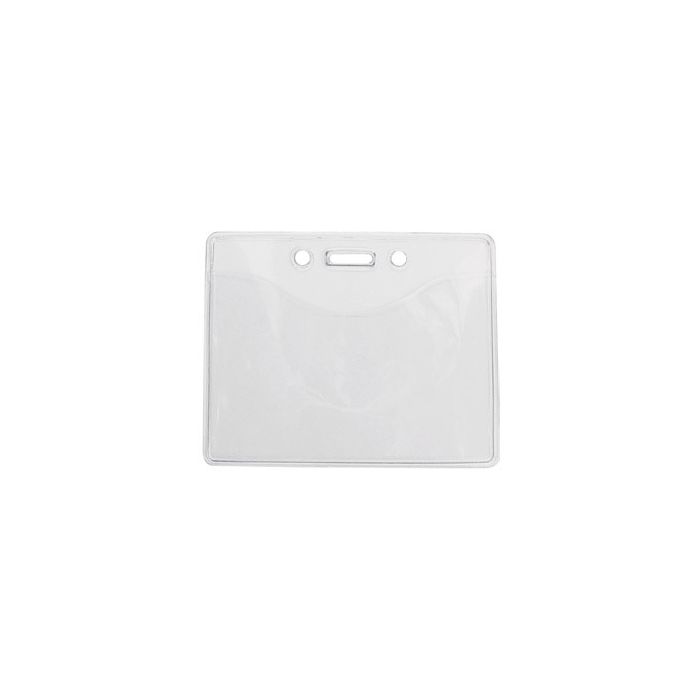 Anti-Print Transfer - Horizontal - Premium Clear Badge Holder w Slot & Chain Holes 