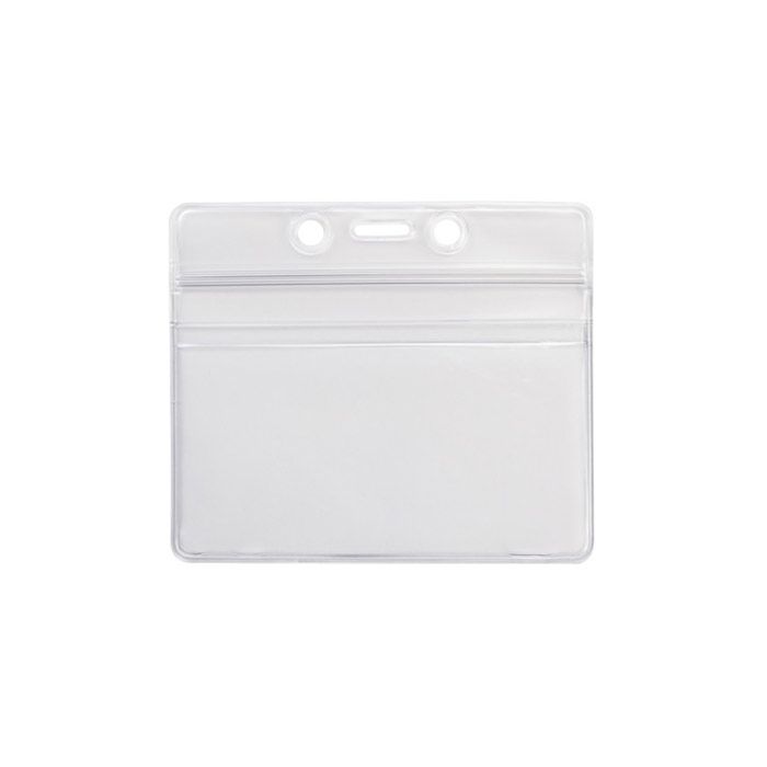 Clear Zipper Closure Govn't Size Horizontal Badge Holder 