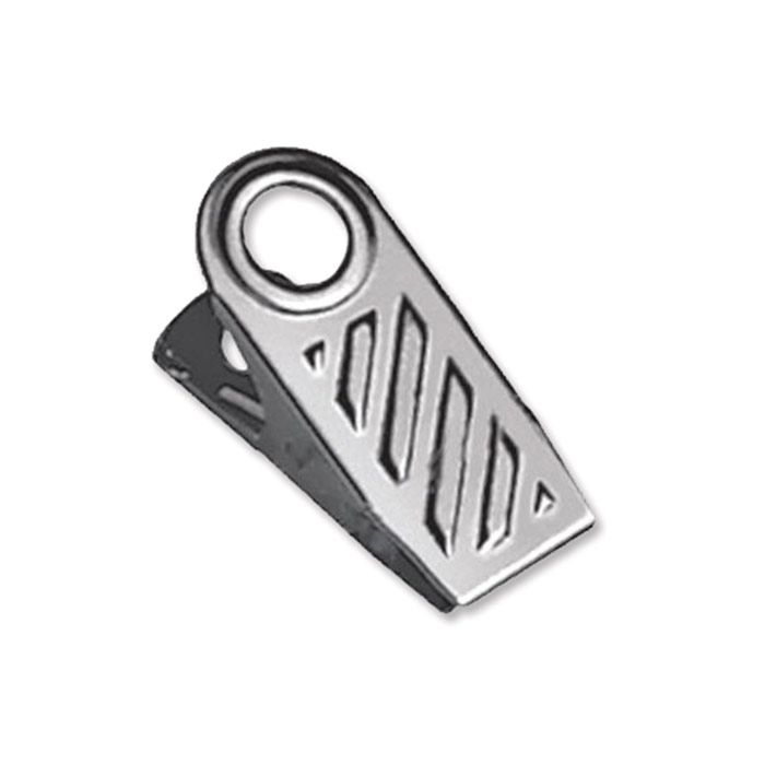 1'' Ribbed 1-Hole Metal Badge Clip 