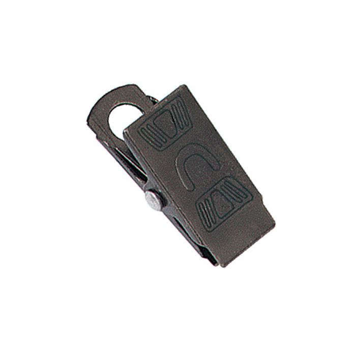 2 1/16'' Black Oxide 2-Hole Bulldog Badge Clip  