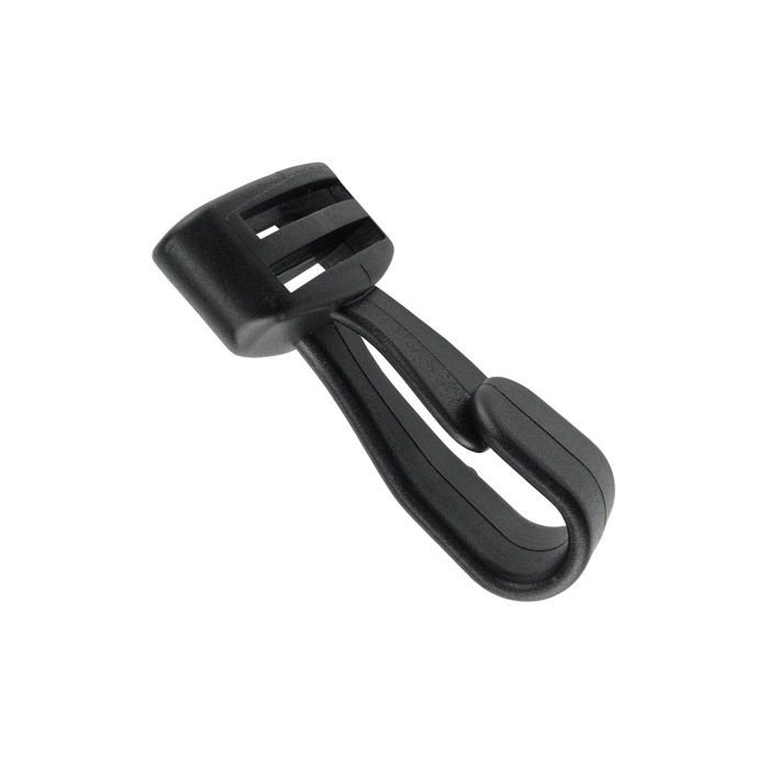 3/4'' Wide Black Plastic Lanyard Hook  