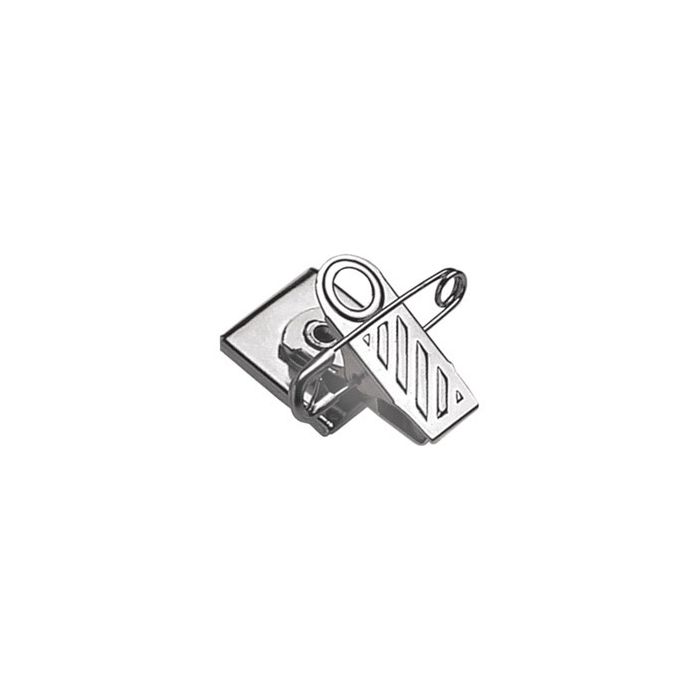 1'' Adhesive 1-Hole Ribbed Badge Clip w/ Safety Pin 