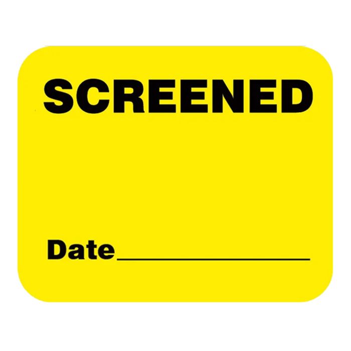 Extra Small Yellow ''Screened'' Medical Stickers - Qty. 675