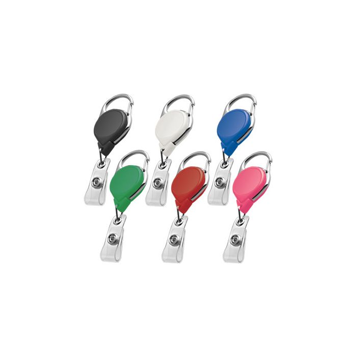 Round Carabiner Badge Reels w/ Clear Strap 