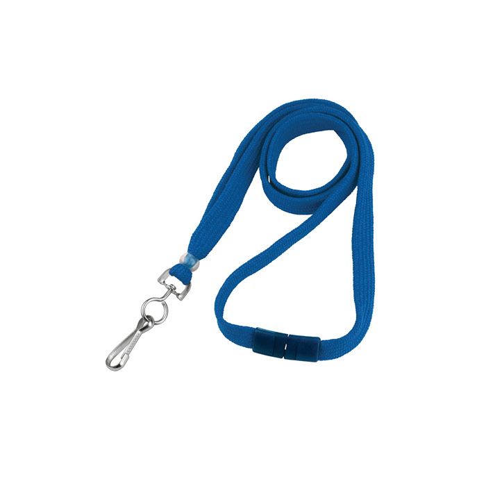 3/8" Royal Blue Flat Lanyard with Swivel-Hook - Breakaway 
