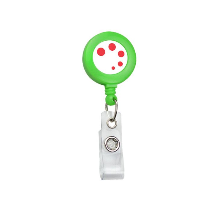 Custom 1.25'' Round Badge Reels with Belt Clip and Clear Strap
