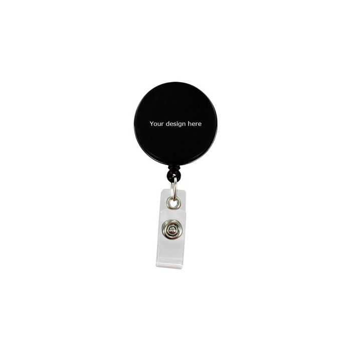 Custom Heavy Duty Badge Reels - Nylon Cord - Clear Strap 