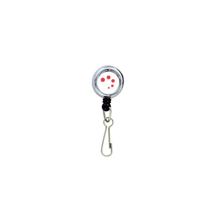 Custom Round Badge Reels - Chrome Finish - Spring Clip 