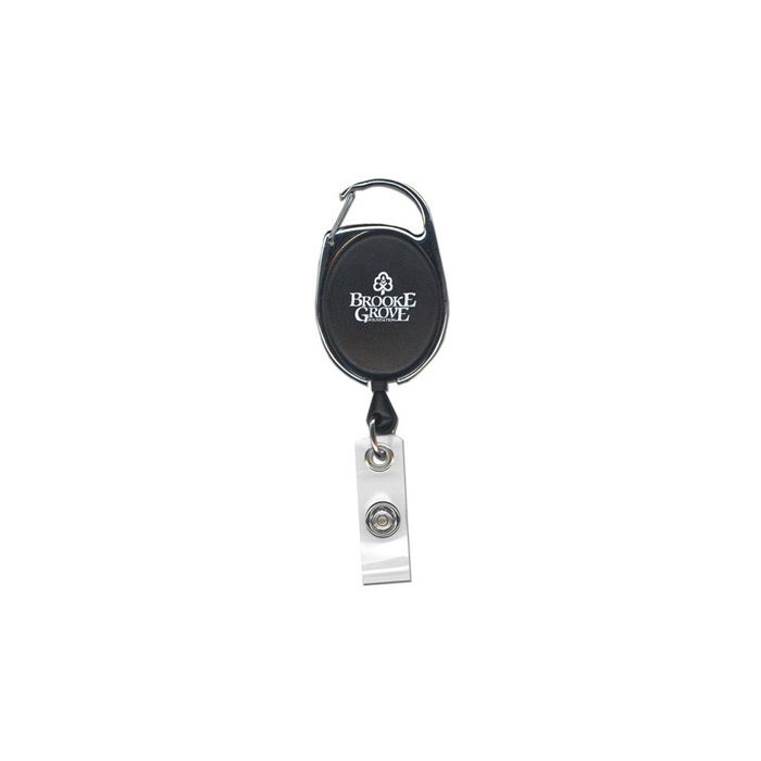 Custom Carabiner Badge Reels - 1.25'' - Clear Strap 