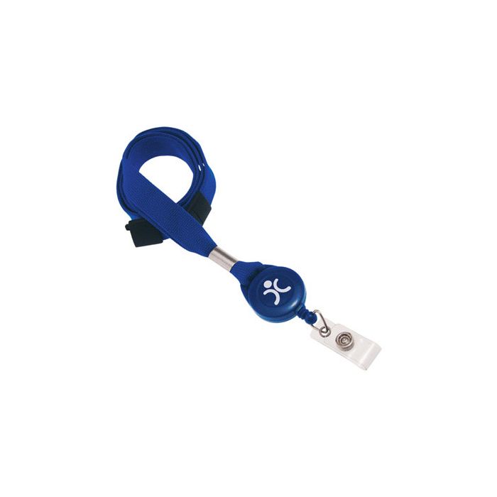 Custom Round Badge Reels - 1.25'' - Breakaway Lanyard - 5/8'' - Clear Strap 