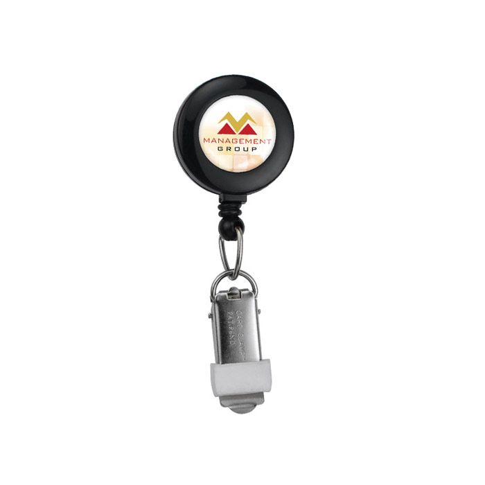 Custom Round Badge Reels w/ Belt Clip & Card Clamp 