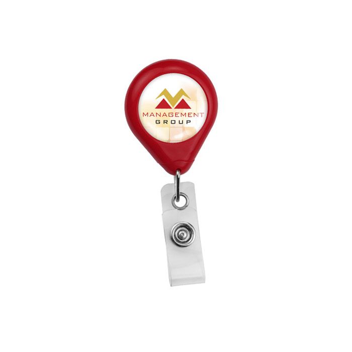 Custom Round Badge Reels - 1.25'' with Clear Strap & Belt Clip