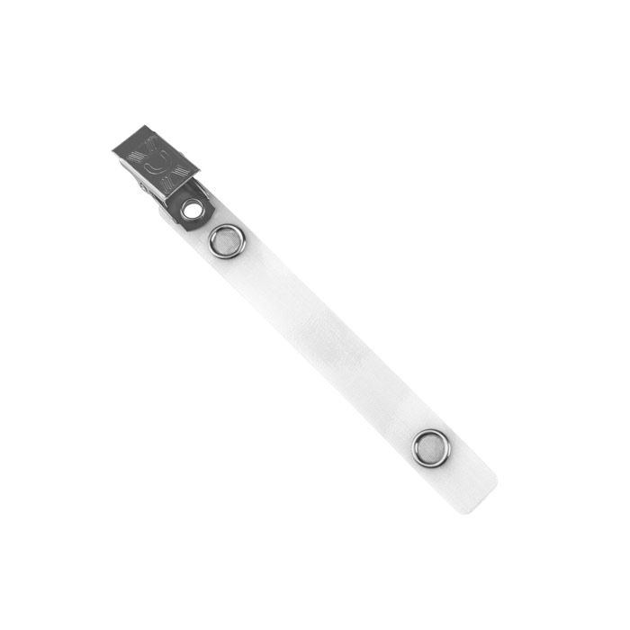 4.125'' White Reinforced Vinyl Strap ''U'' Badge Clip 