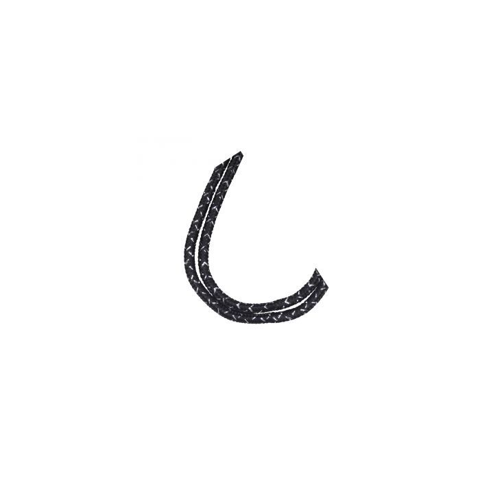 1/8'' Black Round Metallic Non-Breakaway Lanyard w/ Swivel Hook 