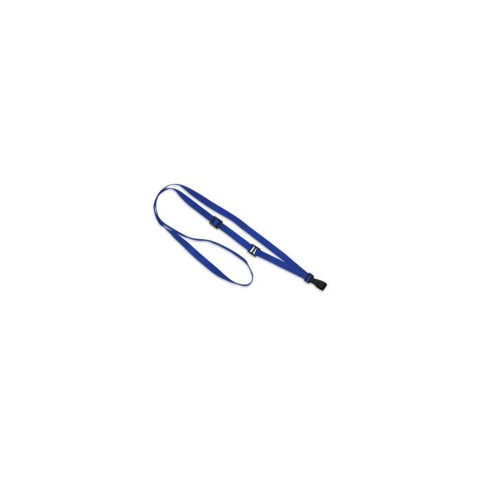 3/8'' Royal Blue Adjustable MicroWeave Lanyard w/ Safety Breakaway & No-twist Hook 