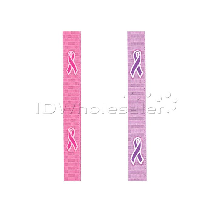 3/8'' MicroWeave Cause Awareness Non-Breakaway Lanyards