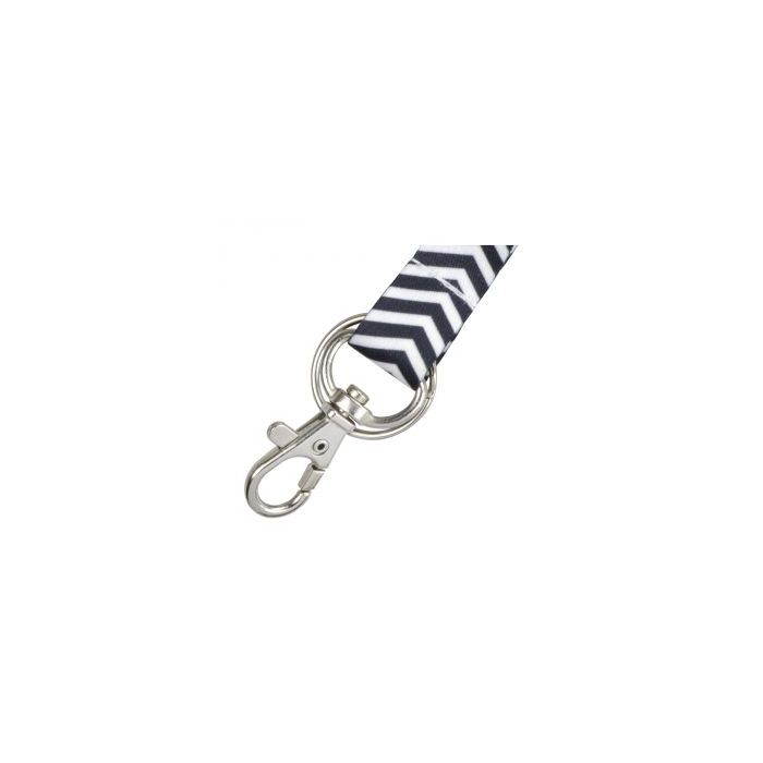 5/8'' Black Chevron Lanyards w/ Safety Breakaway & Trigger Hook Plus Split Ring 